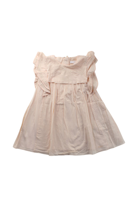 A Pink Sleeveless Dresses from Chloe in size 2T for girl. (Front View)