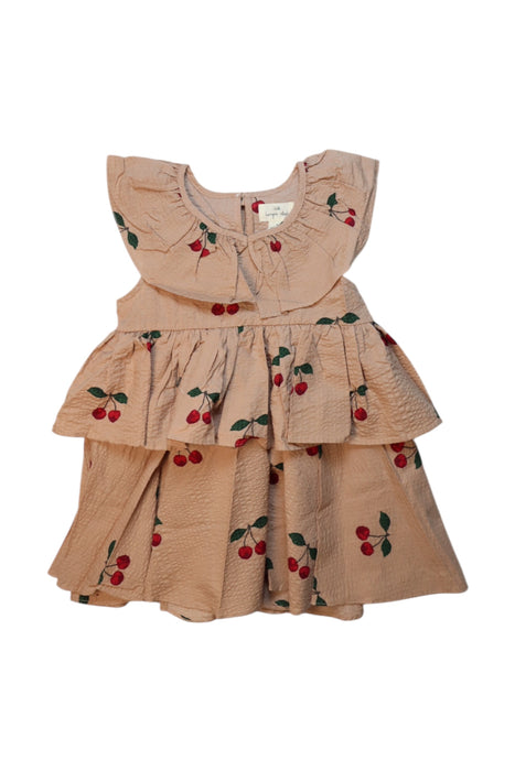 A Peach Short Sleeve Dresses from Konges Sløjd in size 2T for girl. (Front View)