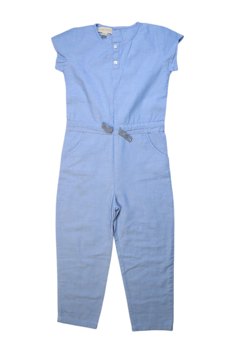 A Blue Short Sleeve Jumpsuits from La Petite Collection in size 5T for girl. (Front View)