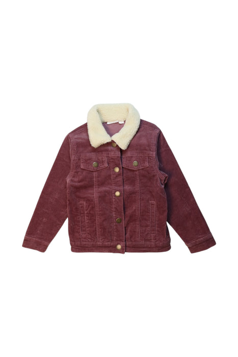 A Burgundy Lightweight Jackets from Jamie Kay in size 5T for girl. (Front View)