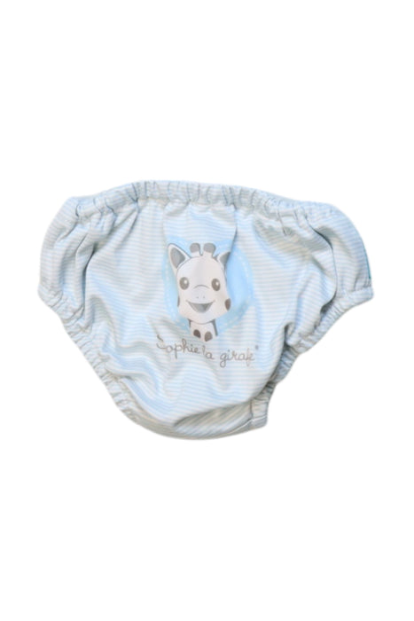 A Blue Swim Diapers from Charlie Banana in size 12-18M for neutral. (Back View)