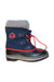 A Navy Winter Boots from Sorel in size 5T for boy. (Front View)