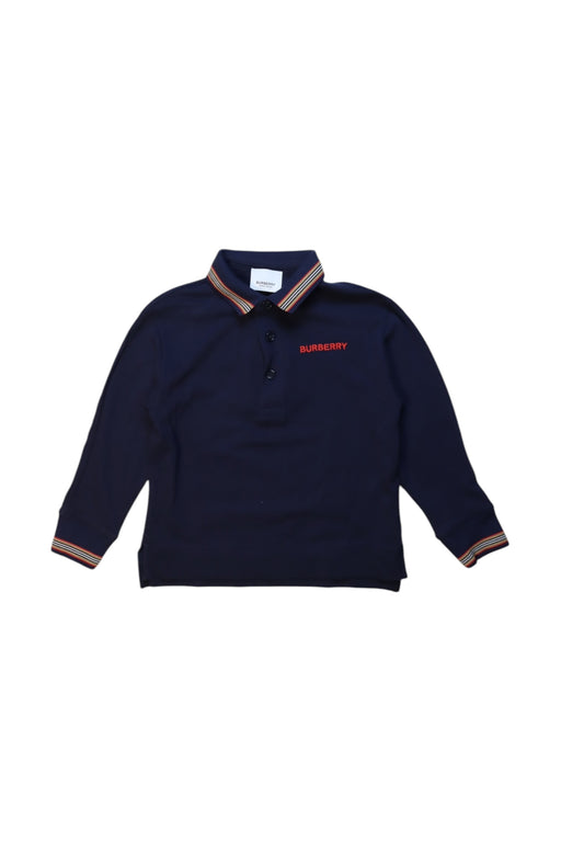 A Navy Long Sleeve Polos from Burberry in size 4T for boy. (Front View)