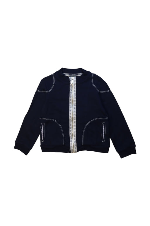 A Black Lightweight Jackets from Fendi in size 5T for boy. (Front View)