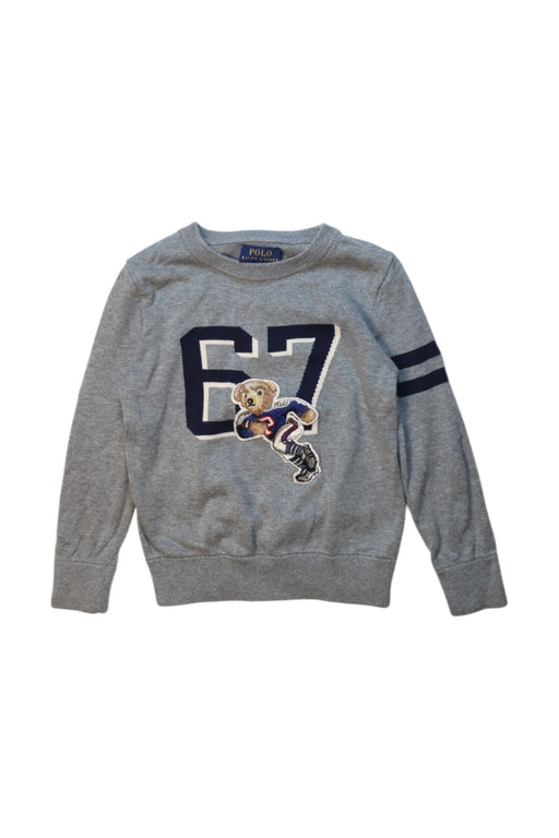 A Grey Crewneck Sweatshirts from Polo Ralph Lauren in size 4T for boy. (Front View)