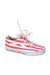 A Red Sneakers from Vans in size 9Y for girl. (Front View)