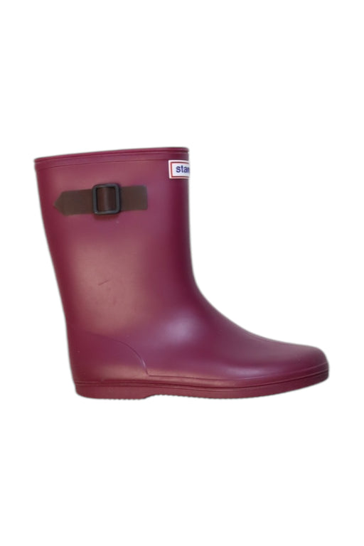 A Burgundy Rain Boots from Stample in size 7Y for girl. (Front View)