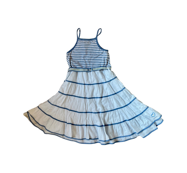 A White Sleeveless Dresses from Château de Sable in size 6T for girl. (Back View)