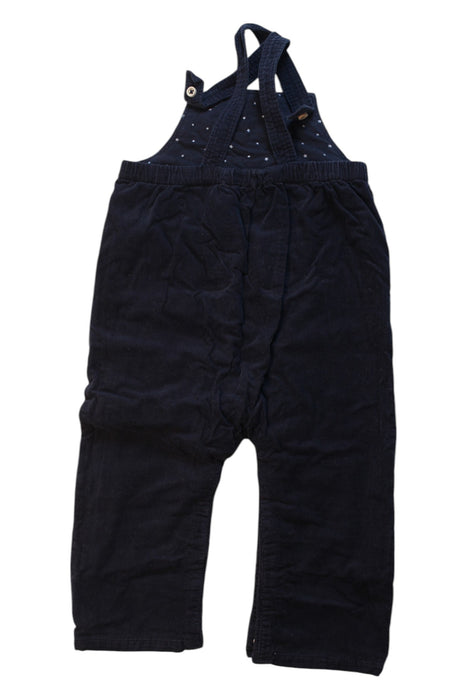 A Navy Long Overalls from Bout'Chou in size 12-18M for girl. (Back View)