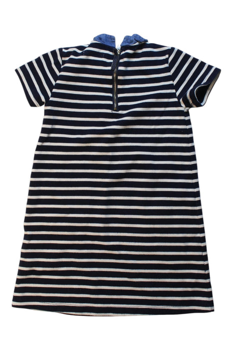 A Navy Short Sleeve Dresses from Monoprix in size 6T for girl. (Back View)