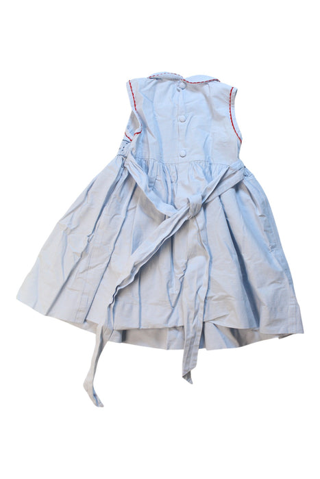 A Blue Sleeveless Dresses from Kidiwi in size 2T for girl. (Back View)