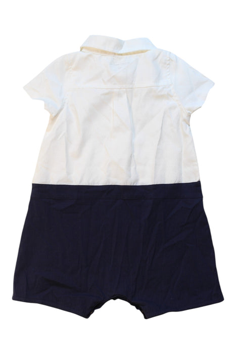 A White Short Sleeve Rompers from Le Peitit Society in size 6-12M for boy. (Back View)