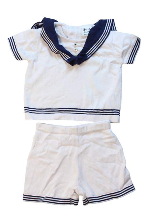 A White Shorts Sets from Sarah Louise in size 6-12M for boy. (Front View)