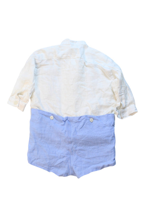 A White Long Sleeve Rompers from Arroz con Leche in size 3-6M for boy. (Back View)