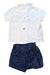 A White Shorts Sets from La Coqueta in size 6-12M for boy. (Back View)