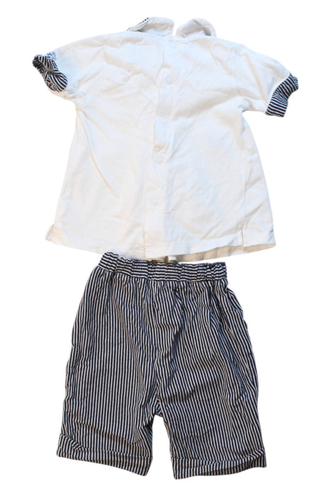 A White Pants Sets from Emile et Rose in size 3-6M for boy. (Back View)