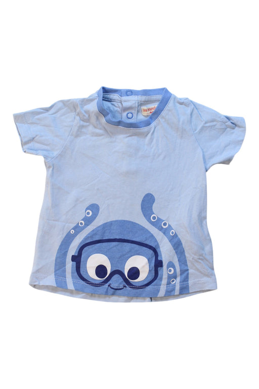 A Blue Short Sleeve T Shirts from DPAM in size 3-6M for boy. (Front View)