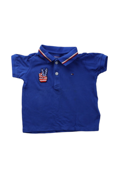 A Blue Short Sleeve Polos from Tommy Hilfiger in size 6-12M for neutral. (Front View)