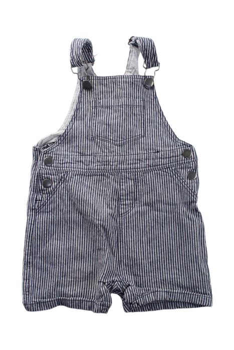 A Navy Overall Shorts from Seed in size 6-12M for neutral. (Front View)