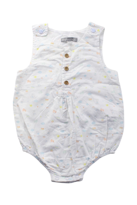 A White Sleeveless Rompers from Sergent Major in size 6-12M for neutral. (Front View)