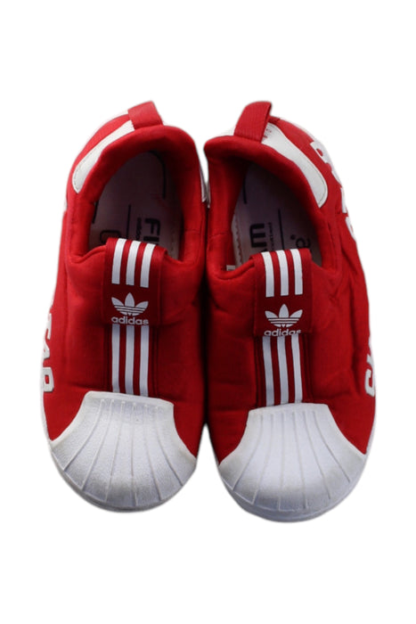 A Red Sneakers from Adidas in size 4T for neutral. (Back View)