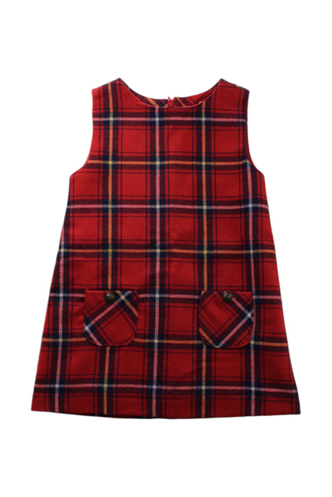 A Red Sleeveless Dresses from Jacadi in size 3T for girl. (Front View)
