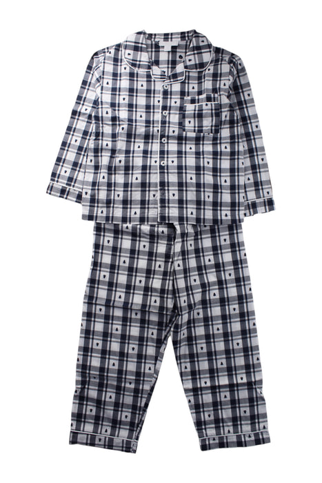 A Navy Pyjama Sets from The Little White Company in size 5T for neutral. (Front View)