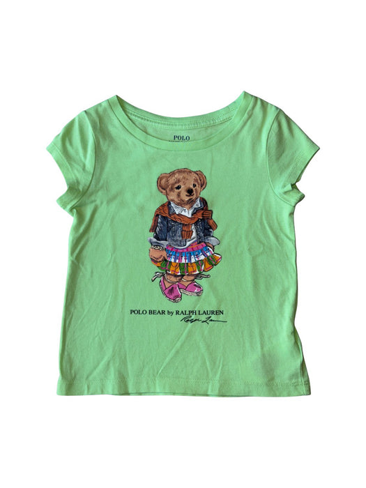 A Green Short Sleeve T Shirts from Polo Ralph Lauren in size 2T for girl. (Front View)