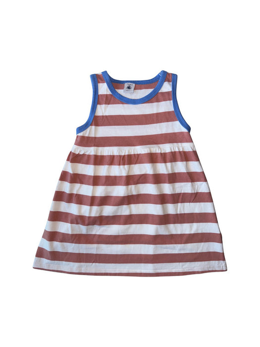 A Blue Sleeveless Dresses from Petit Bateau in size 2T for girl. (Front View)
