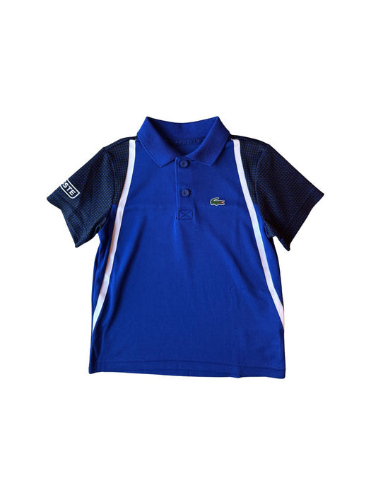 A Blue Short Sleeve Polos from Lacoste in size 4T for boy. (Front View)