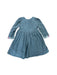 A Grey Long Sleeve Dresses from Velveteen in size 4T for girl. (Back View)