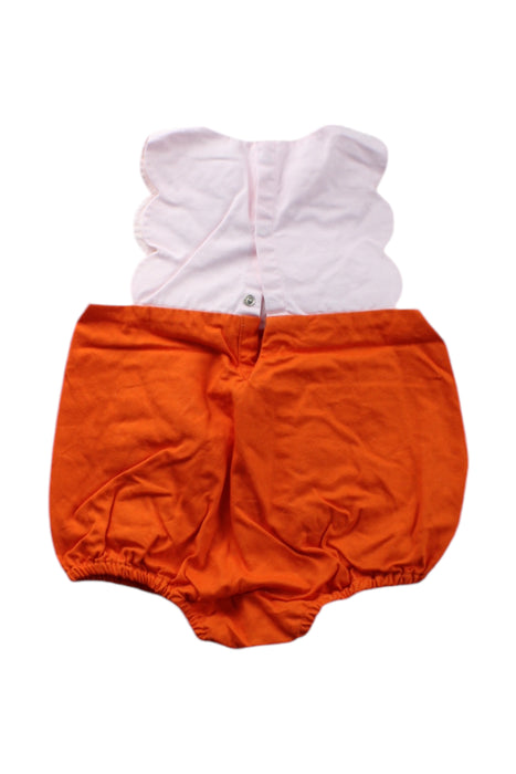 A Orange Sleeveless Rompers from Jacadi in size 6-12M for neutral. (Back View)