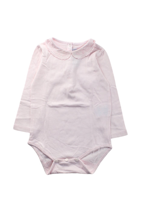 A Pink Long Sleeve Bodysuits from Tartine et Chocolat in size 12-18M for neutral. (Front View)