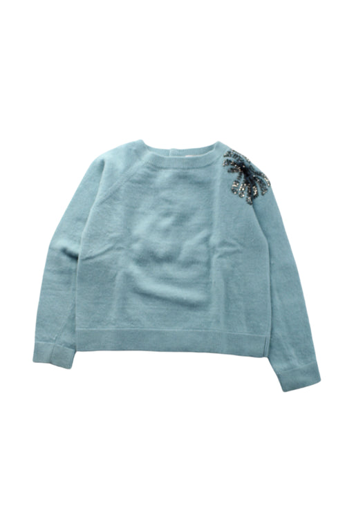 A Blue Knit Sweaters from Jacadi in size 4T for girl. (Front View)