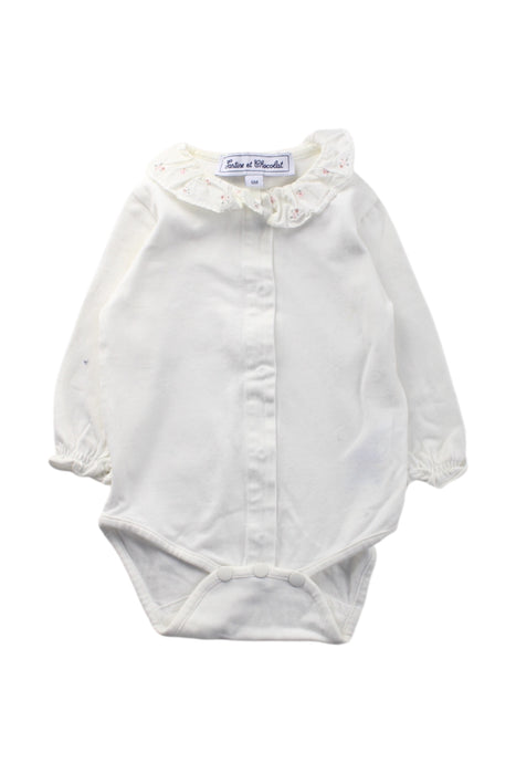 A White Long Sleeve Bodysuits from Tartine et Chocolat in size 3-6M for neutral. (Front View)