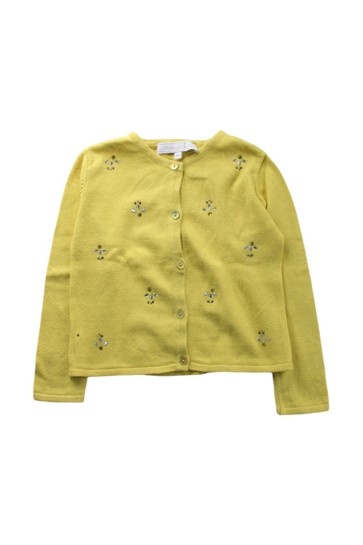 A Yellow Cardigans from Tartine et Chocolat in size 4T for girl. (Front View)