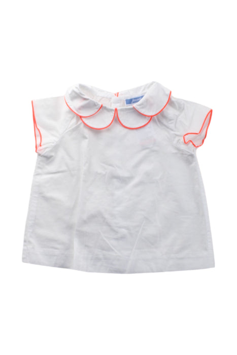 A White Short Sleeve Tops from Jacadi in size 6-12M for girl. (Front View)