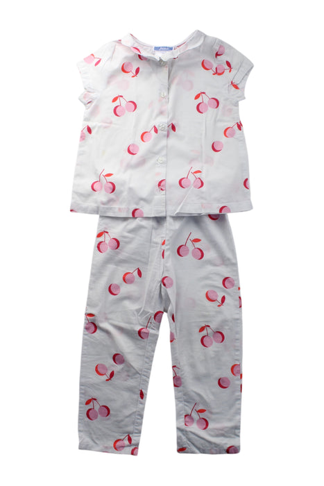 A White Pyjama Sets from Jacadi in size 2T for neutral. (Front View)