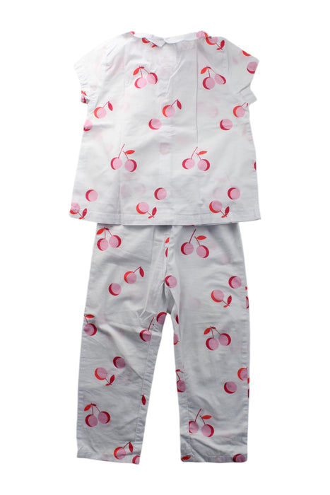 A White Pyjama Sets from Jacadi in size 2T for neutral. (Back View)