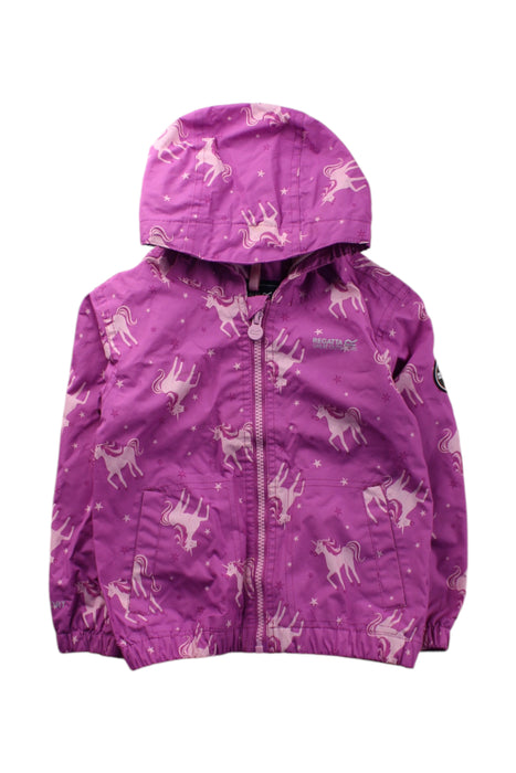 A Purple Rain Jackets from Regatta in size 3T for girl. (Front View)