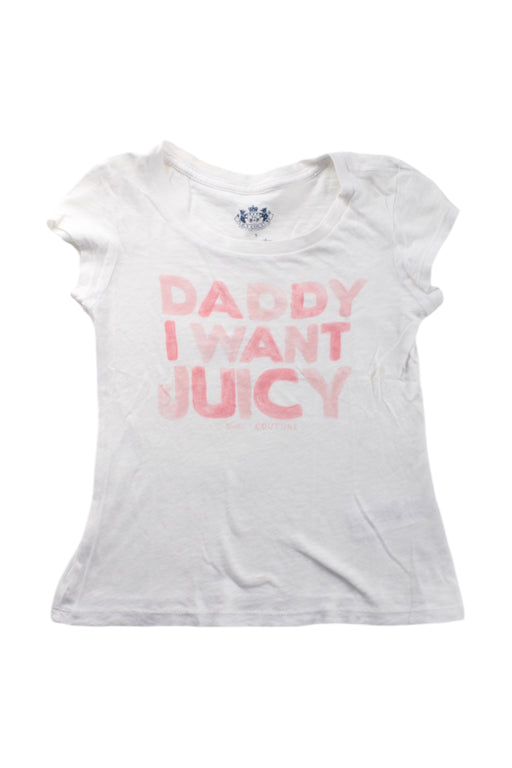 A White Short Sleeve T Shirts from Juicy Couture in size 5T for girl. (Front View)