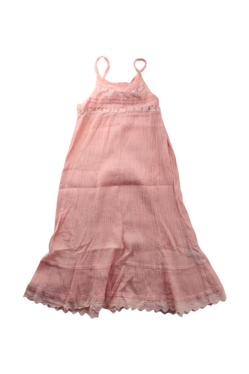 A Pink Sleeveless Dresses from La Compagnie des Petits in size 5T for girl. (Front View)