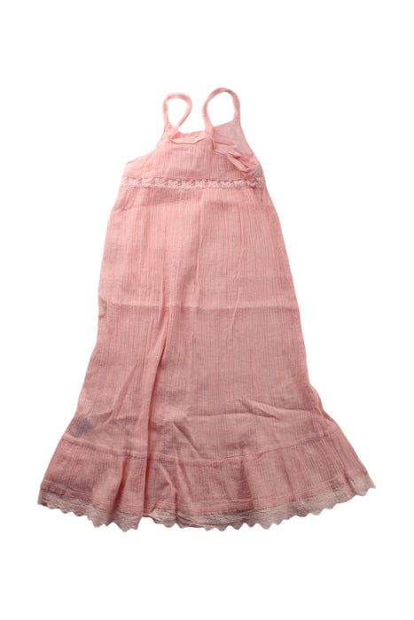 A Pink Sleeveless Dresses from La Compagnie des Petits in size 5T for girl. (Back View)