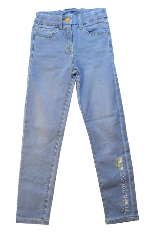 A Blue Jeans from Monnalisa in size 8Y for girl. (Front View)