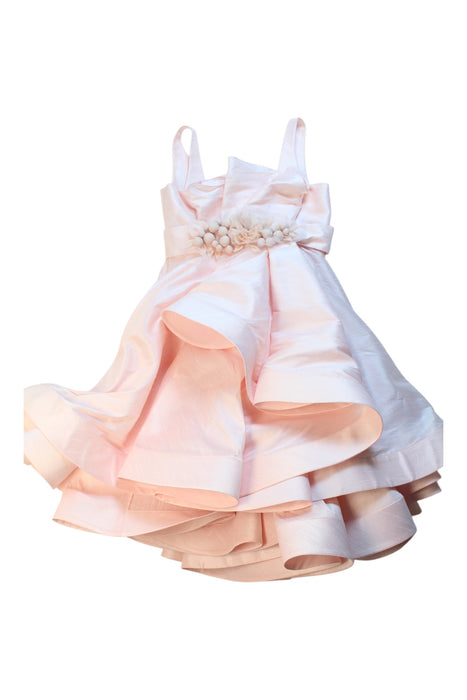 A Pink Sleeveless Dresses from Little Miss Lux in size 5T for girl. (Front View)