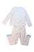 A White Pyjama Sets from Petit Bateau in size 10Y for girl. (Back View)