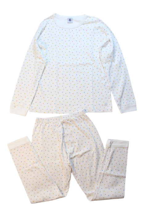 A White Pyjama Sets from Petit Bateau in size 10Y for girl. (Front View)