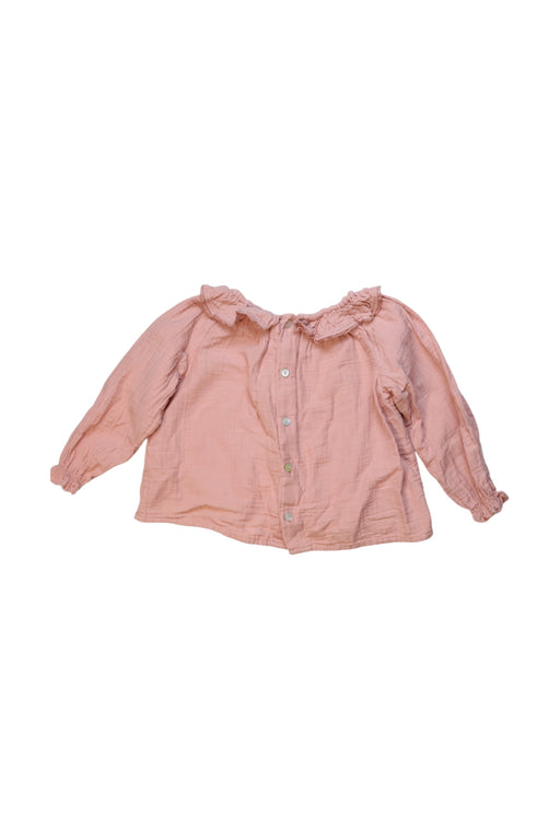 A Pink Long Sleeve Tops from Bonton in size 2T for girl. (Front View)