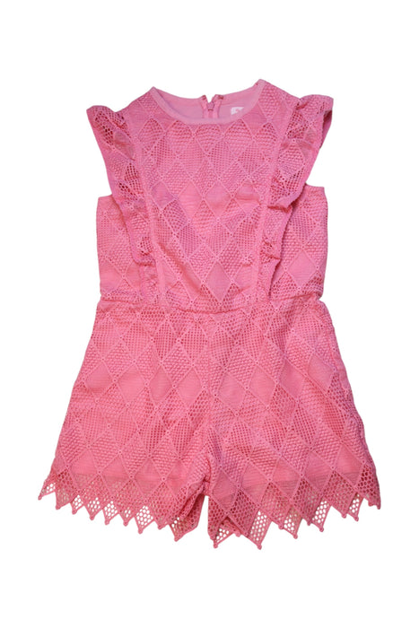 A Pink Sleeveless Rompers from Gingersnaps in size 10Y for girl. (Front View)