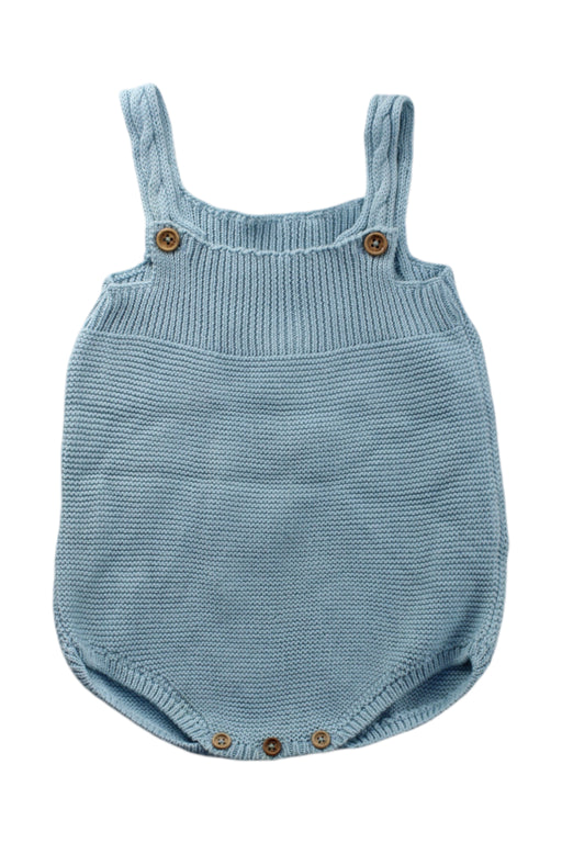 A Blue Sleeveless Rompers from Nanos in size 3-6M for neutral. (Front View)